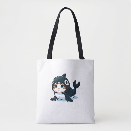 Katze in Orca Kostüm Tasche (Vorderseite)