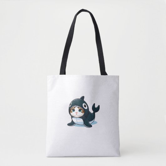 Katze in Orca Kostüm Tasche (Vorderseite)