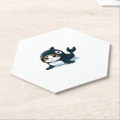 Katze in Orca Kostüm Untersetzer (angewinkelt)