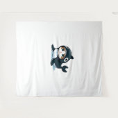 Katze in Orca Kostüm Wandteppich (Vorderseite (Horizontal))