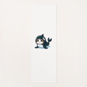 Katze in Orca Kostüm Yogamatte