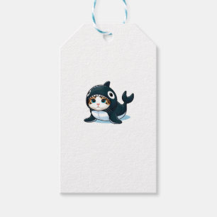 Katze in Orca Kostümtank Geschenkanhänger