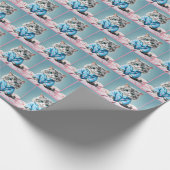 Katze in Pajamas Geschenkpapier (Ecke)