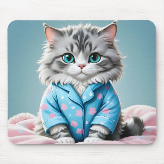 Katze in Pajamas Mousepad (Vorne)