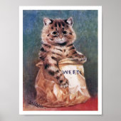 Katze in Papiertasche, Louis Wain Poster (Vorne)