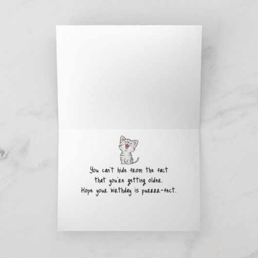 Katze in Papiertüte Geburtstag Karte (Innenseite)