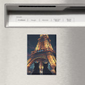 Katze in Paris Eiffelturm Postkarte Magnet (In Situ (Geschirrspüler))