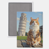 Katze in Pisa, Italien Magnet (Vorderseite/Rückseite)