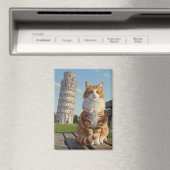 Katze in Pisa, Italien Magnet (In Situ (Geschirrspüler))