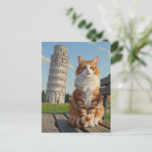 Katze in Pisa, Italien Postkarte (Stehend Vorderseite)