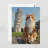 Katze in Pisa, Italien Postkarte (Vorne/Hinten)