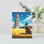 Katze in Pisa, Italien Postkarte (Stehend Vorderseite)