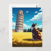 Katze in Pisa, Italien Postkarte (Vorne/Hinten)