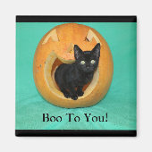 Katze in Pumpkin 2 Zoll Square Magnet (Vorne)