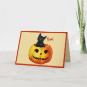 Katze in Pumpkin Dankeskarte (Vorderseite)