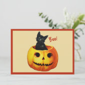 Katze in Pumpkin Feiertagskarte (Stehend Vorderseite)