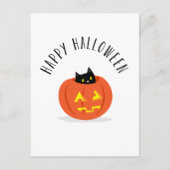 Katze in Pumpkin glücklich Halloween Postkarte (Vorderseite)