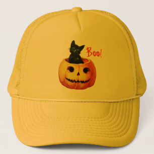 Katze in Pumpkin Halloween-Hut Truckerkappe
