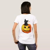 Katze in Pumpkin Halloween T-Shirt (Schwarz voll)