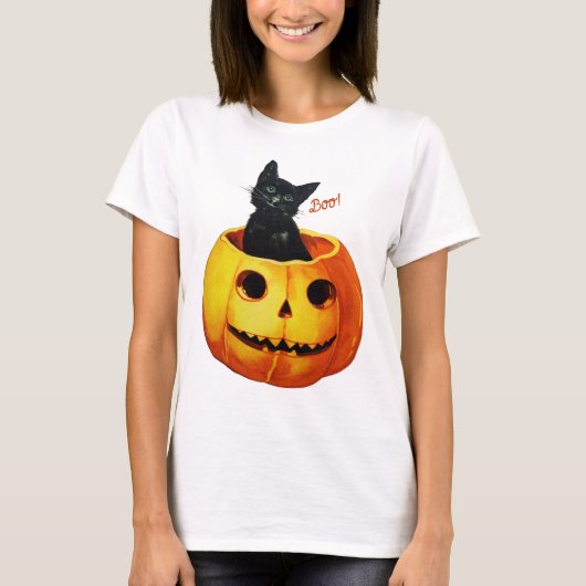 Katze in Pumpkin Halloween T-Shirt (Vorderseite)