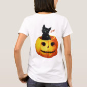 Katze in Pumpkin Halloween T-Shirt (Rückseite)