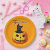 Katze in Pumpkin Halloween-Tellern Pappteller (Party)
