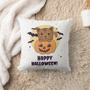 Katze in Pumpkin Sweet Cats Happy Halloween Kissen