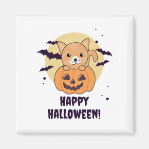 Katze in Pumpkin Sweet Cats Happy Halloween Magnet