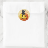 Katze in Pumpkin Vintage Halloween Stickers (Tasche)