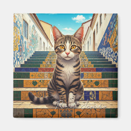 Katze in Rio de Janeiro Lapa Escadaria Selaron Ste Magnet