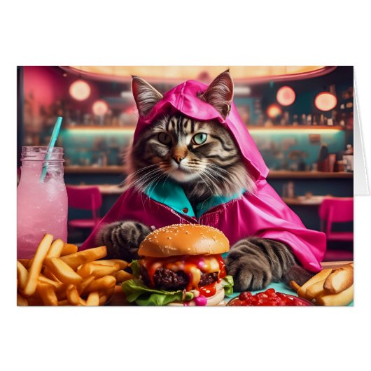Katze in rosa Raincoat an den Diner Jedes Anlasses (Vorderseite (Horizontal))