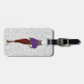 Katze in rotem Kleid Gepäckanhänger (Vorderseite horizontal)