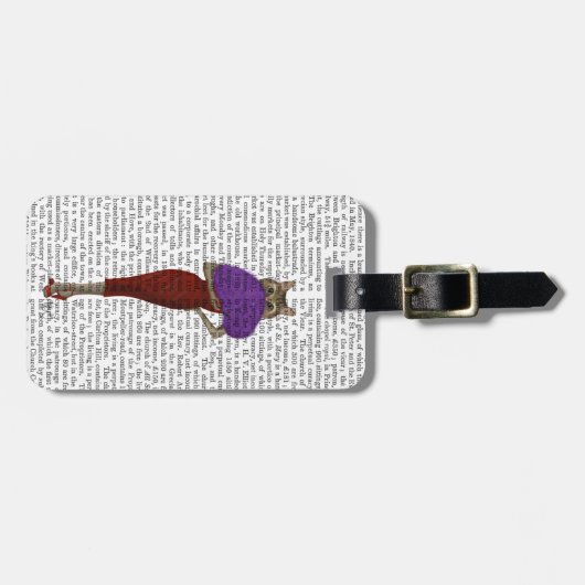 Katze in rotem Kleid Gepäckanhänger (Vorderseite horizontal)