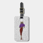 Katze in rotem Kleid Gepäckanhänger (Vorderseite vertikal)