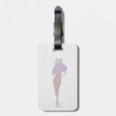 Katze in rotem Kleid Gepäckanhänger (Rückseite vertikal)