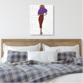 Katze in rotem Kleid Leinwanddruck (Insitu (Schlafzimmer))