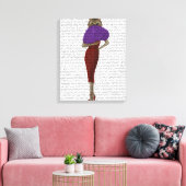 Katze in rotem Kleid Leinwanddruck (Insitu (Wohnzimmer))