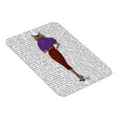 Katze in rotem Kleid Magnet (Rechte Seite)