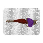Katze in rotem Kleid Magnet (Horizontal)