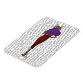 Katze in rotem Kleid Magnet (Linke Seite)