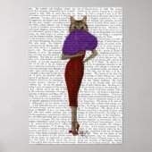 Katze in rotem Kleid Poster (Vorne)
