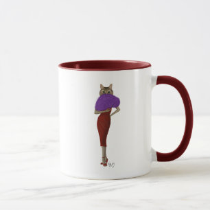 Katze in rotem Kleid Tasse