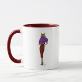Katze in rotem Kleid Tasse (Links)