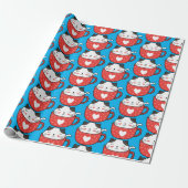 Katze in rotem Teakholz Geschenkpapier (Ungerollt)