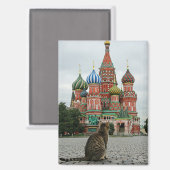 Katze in Russland Moskau Reisen Magnet (Vorderseite/Rückseite)