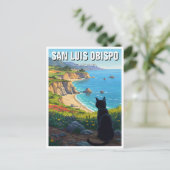 Katze in San Luis Obispo California Postkarte (Stehend Vorderseite)
