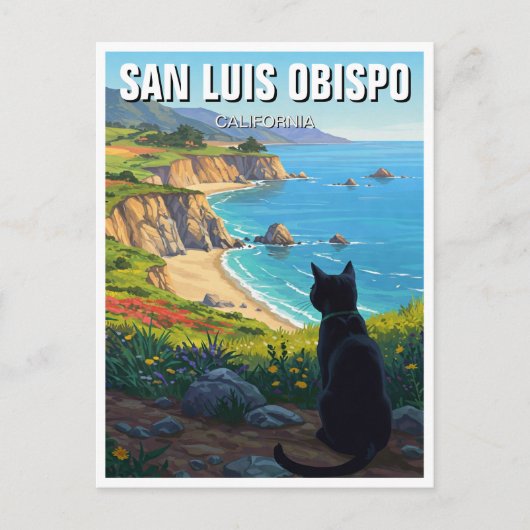 Katze in San Luis Obispo California Postkarte (Vorderseite)