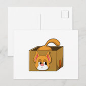 Katze in Schachtel Postkarte (Vorne/Hinten)