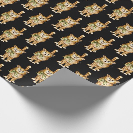 Katze in schwarz geschenkpapier (Ecke)