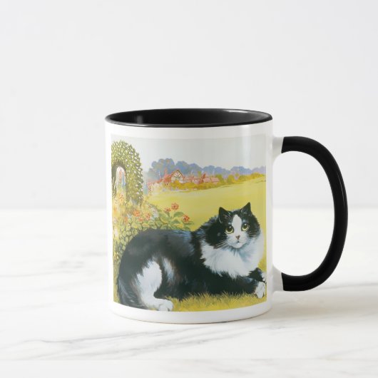 Katze in seiner Garten-Geschenk-Tasse Tasse (Rechts)